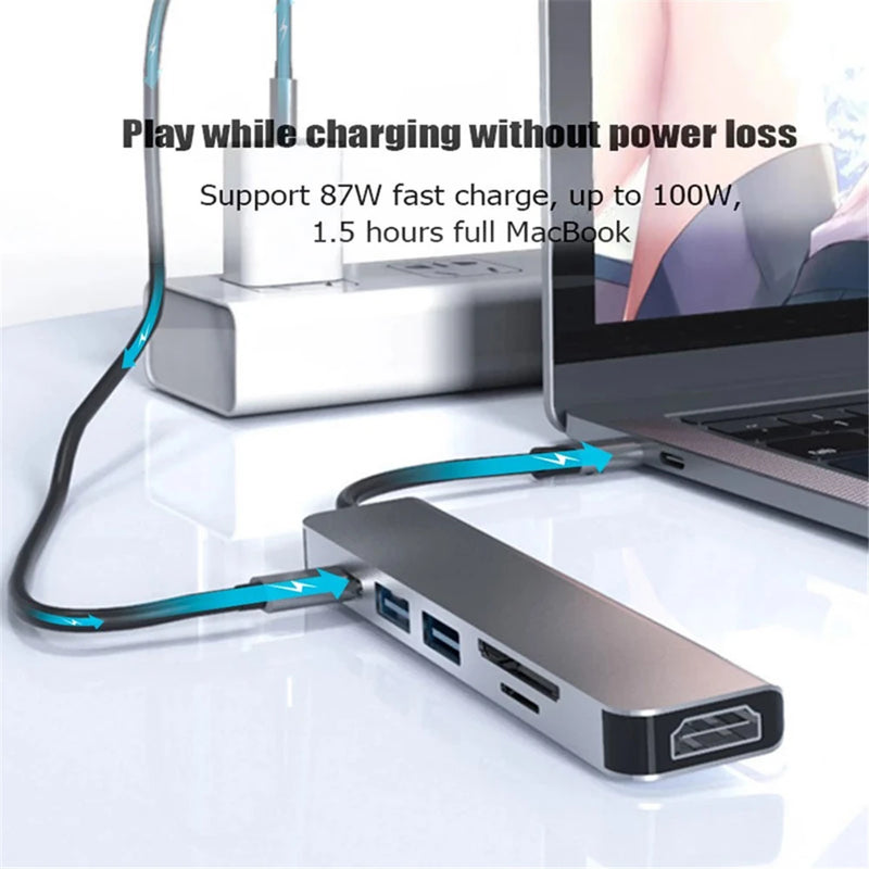 Adaptador USB para Macbook Air Pro USB3.0 HUB TF SD Multi Conversor